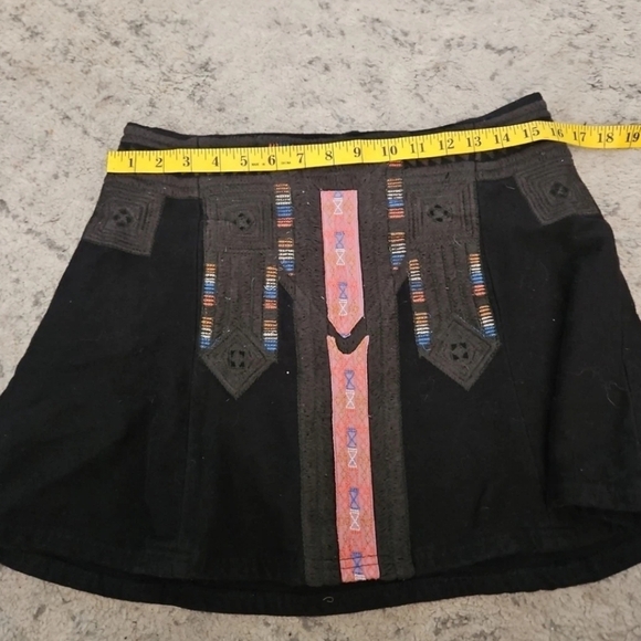 Free People New Romantics Womens Tribal Aztec Print Mini Flared Boho Skirt M - Picture 10 of 11